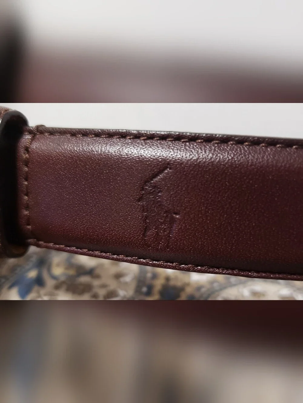 Polo Ralph Lauren Men's Brown Italian Leather Belt Size 42 Brass Buckle